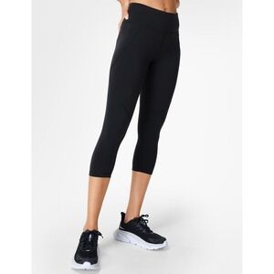 Sweaty Betty Power Cropped Leggings Black Size 10 Large Gym Workout
